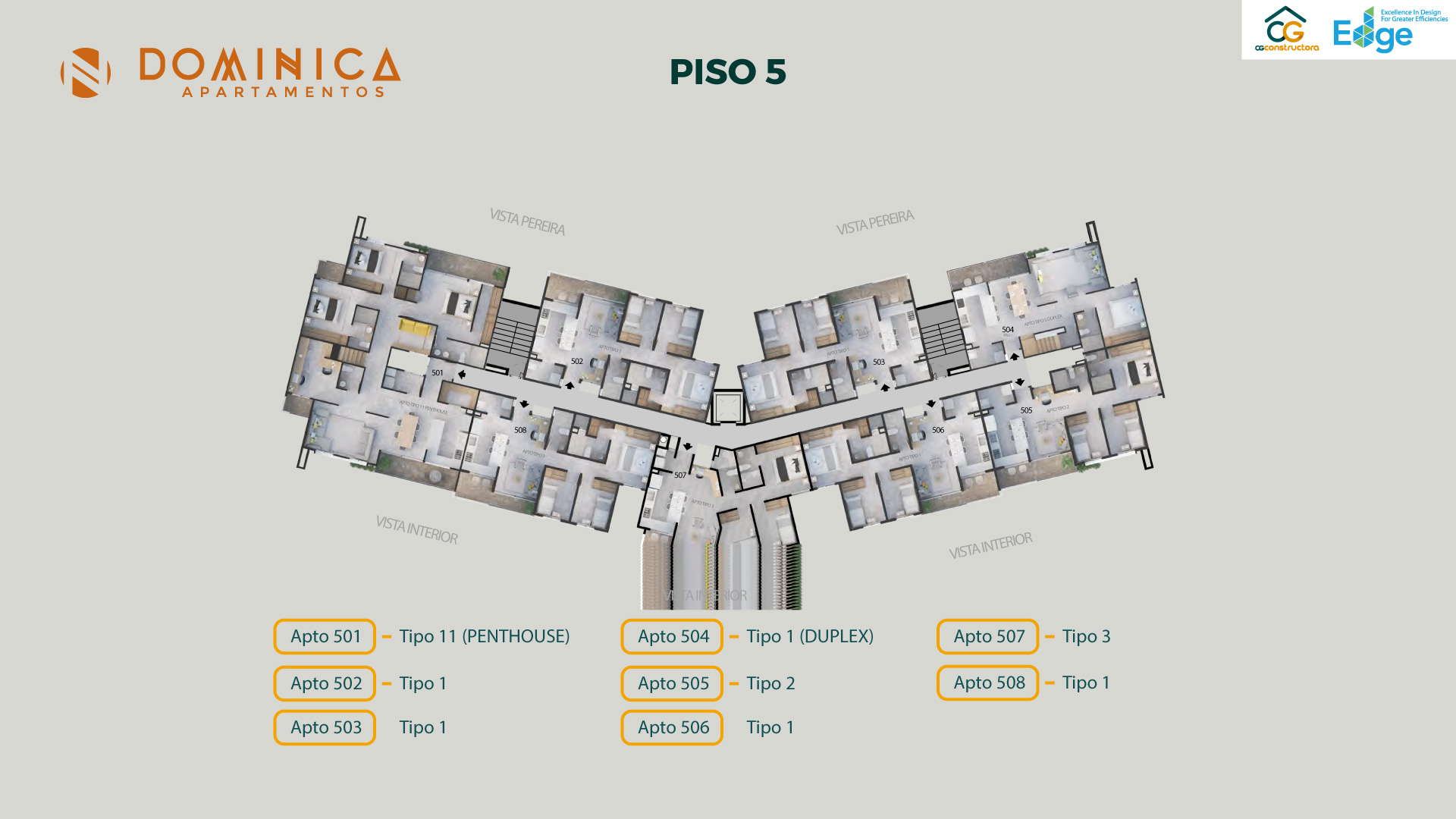 Dominica — Piso 5 · penthouses y dúplex